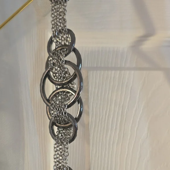 Chico's gunmetal and silver-tone multi-strand chain belt - Picture 3 of 5